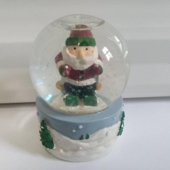 Sledding Santa Snowglobe Mini Christmas Holiday Gift Snowglobe - Picture 3 of 10
